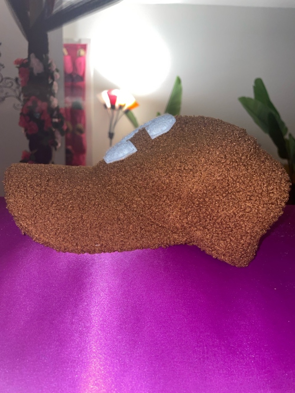 Brown Fuzzy Cap with White 'C' Patch - Picture 2 of 5